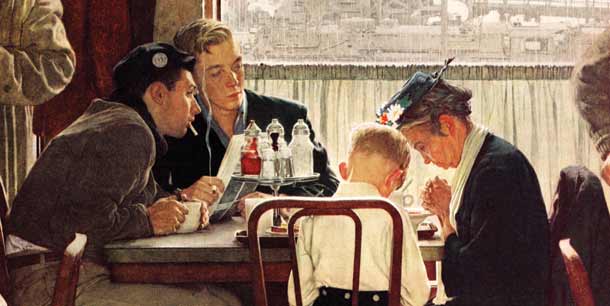 Saying Grace by Norman Rockwell